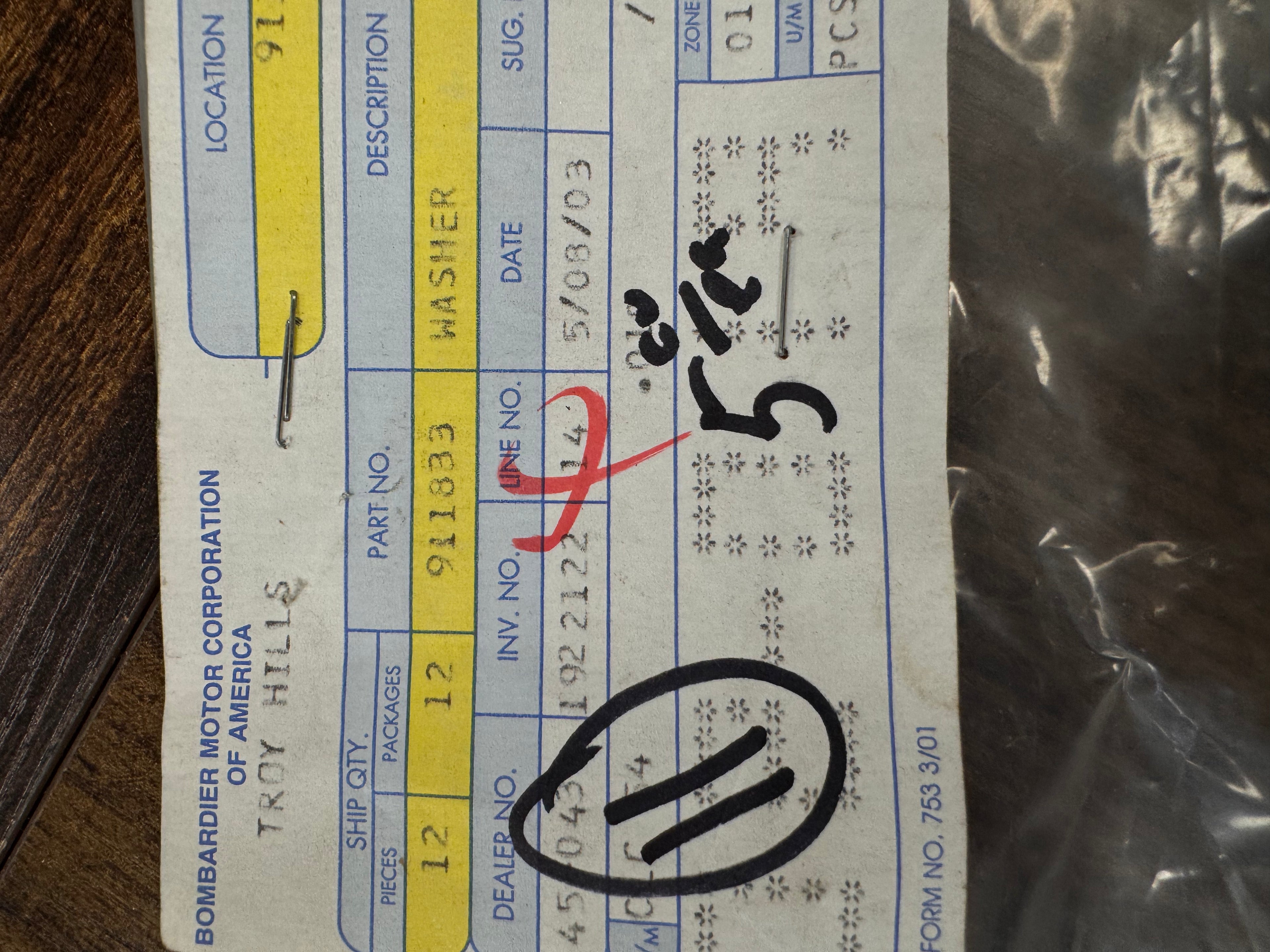 WASHER 911833